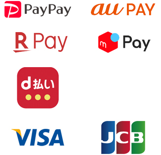 キャッシュレス決済 ロゴ PayPay/au Pay/メルペイ/楽天ペイ/d払い/VISA/JCB
